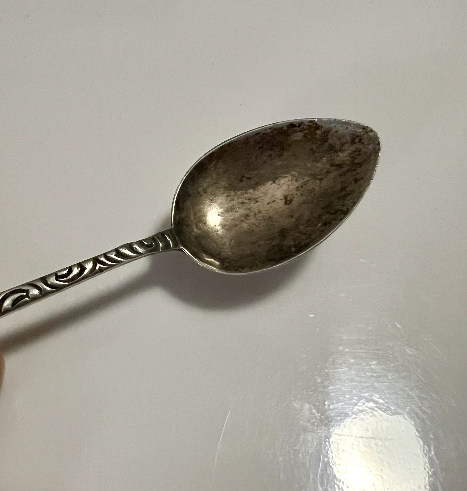 VTG Enamel Silver Antiko 800 Souvenir Spoon Germany Altes Schloss Ornate Rose