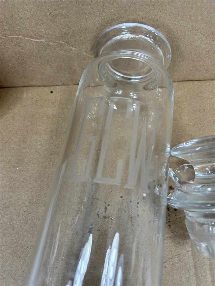 antique apothecary pharmacy bottle double strainer pour spout 12 in rare 1800s