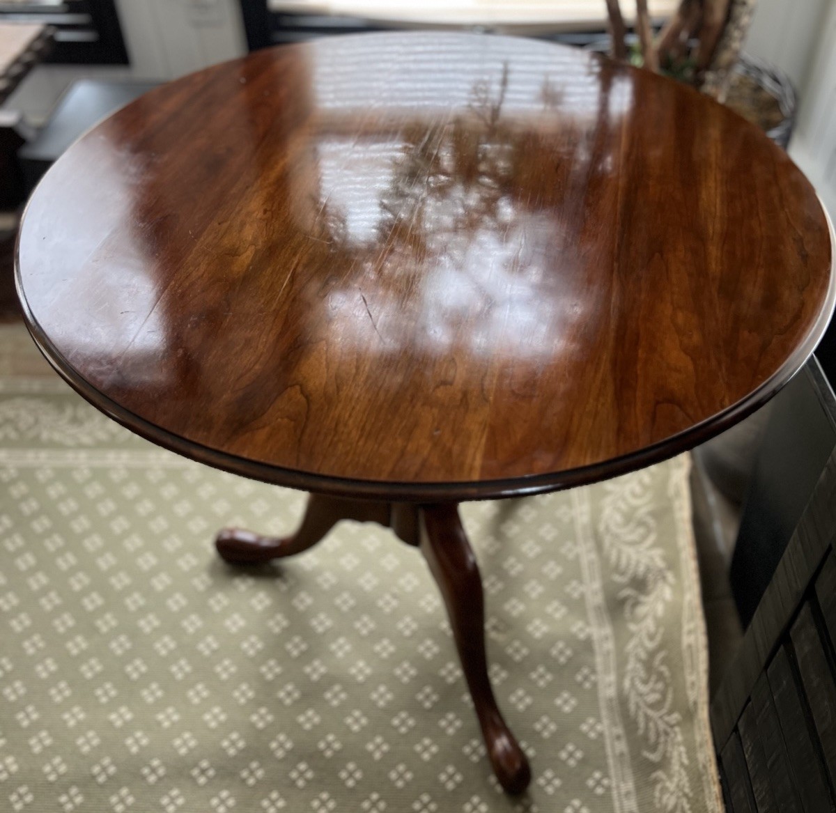 🧡Statton of Hagerstowne 1971 Solid Cherry Tilt-Top Tea Table