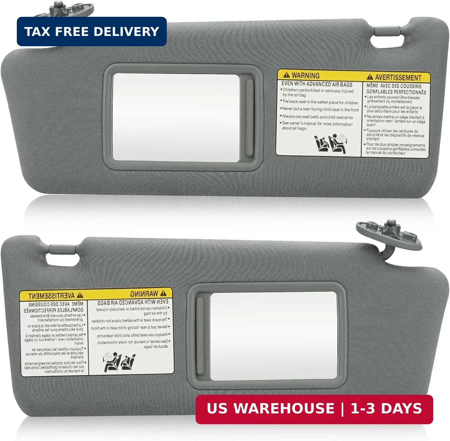 TadaMark Left Driver & Right Passenger Sun Visor Fit for Toyota Tacoma 2005 2006