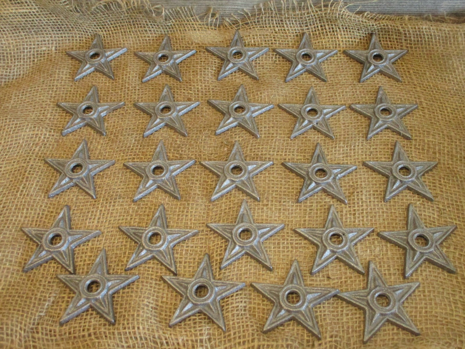 24 Cast Iron Stars Washer Texas Lone Star Ranch 3″ Primitive Raw Craft Decor