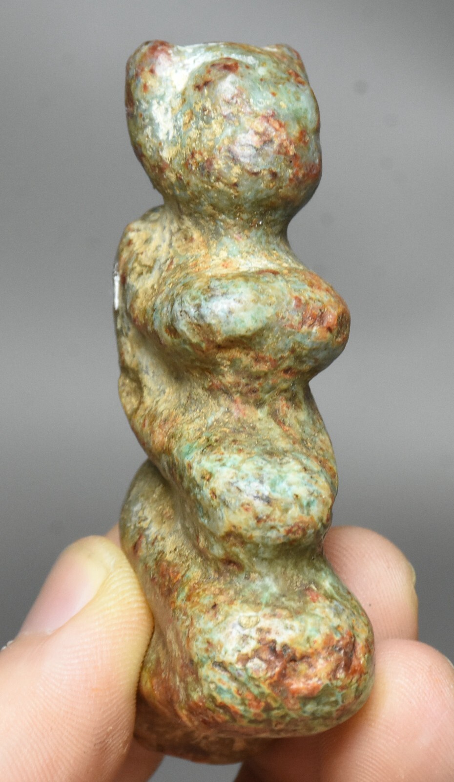 6CM China Hongshan Cultue Old Jade Carve Beast Face People Man ADULT only