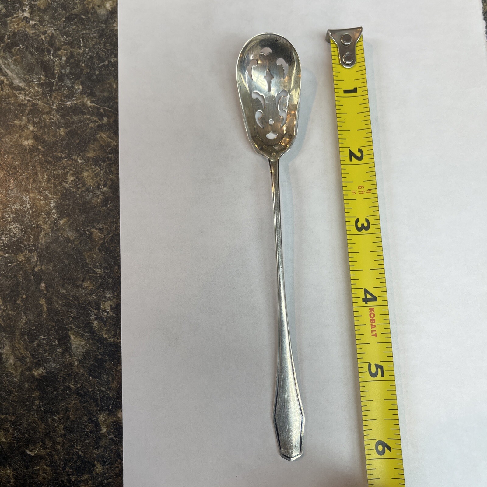Alvin, JOSEPHINE, Sterling Silver 1910, Pierced Bowl Olive Spoon