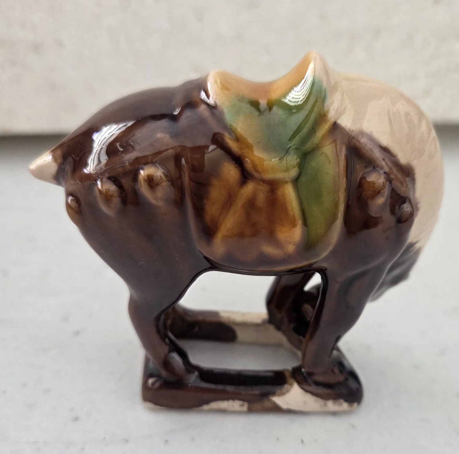 Chinese Tang Dynasty Drip Style Glaze Ceramic Lot Of 6 War Horse Figurines READ