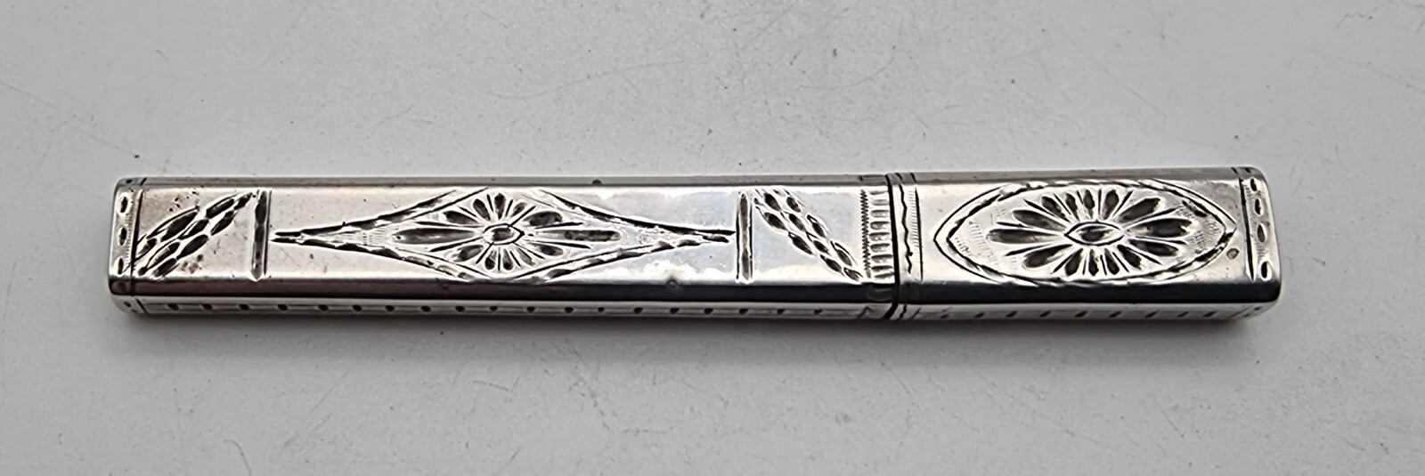 ANTIQUE DUTCH SILVER BODKIN CASE / SEALING WAX CASE CIRCA 1850
