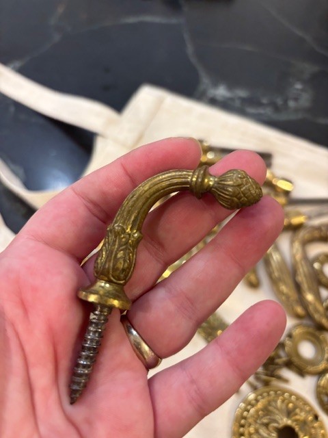 Vintage Solid Brass Door Hardware – 30 Pieces, Italian ~1960s – Sherle Wagner?