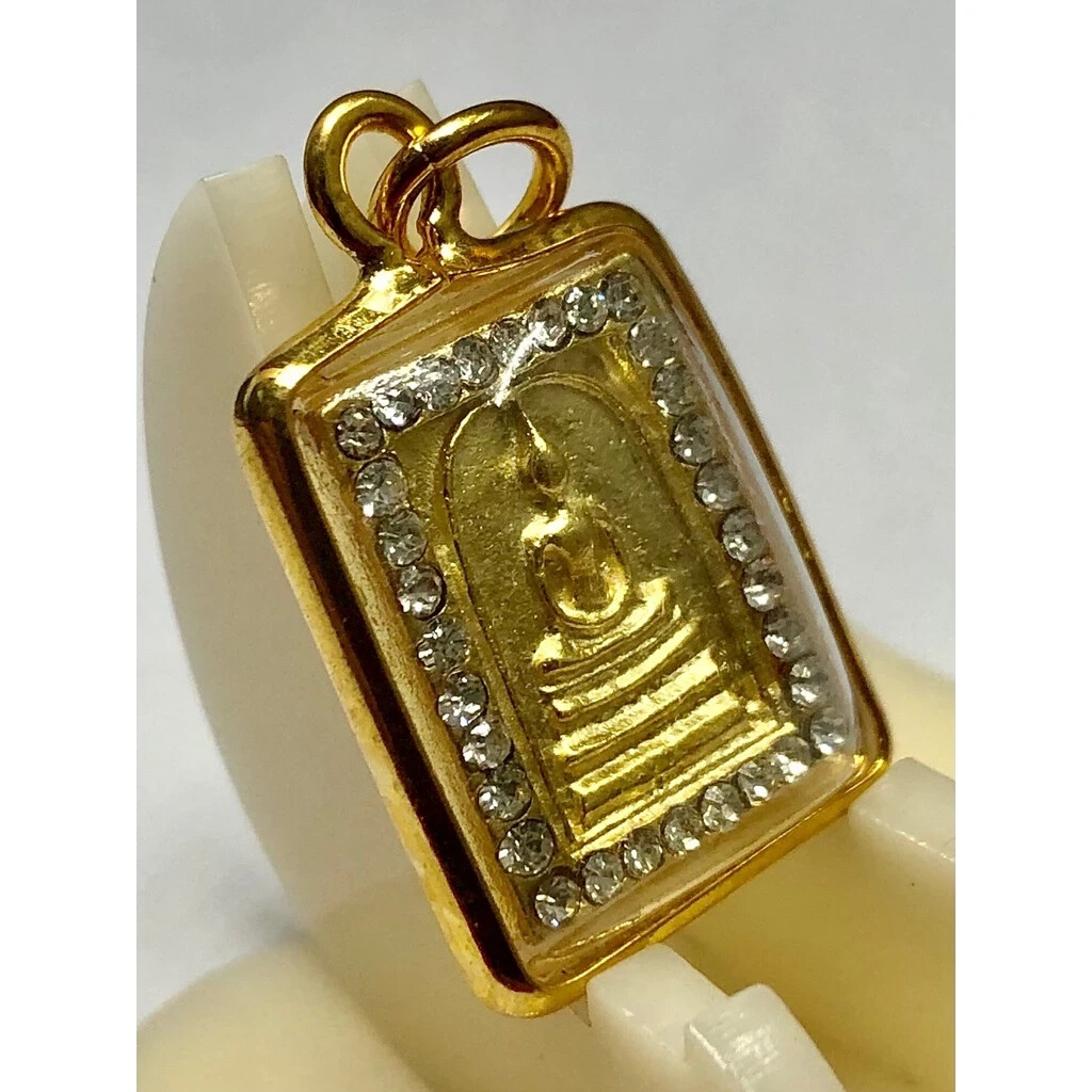 Phra Somdej Toh Gem Wat Rakang Temple Thai Buddha Amulet Gold Micron Pendant