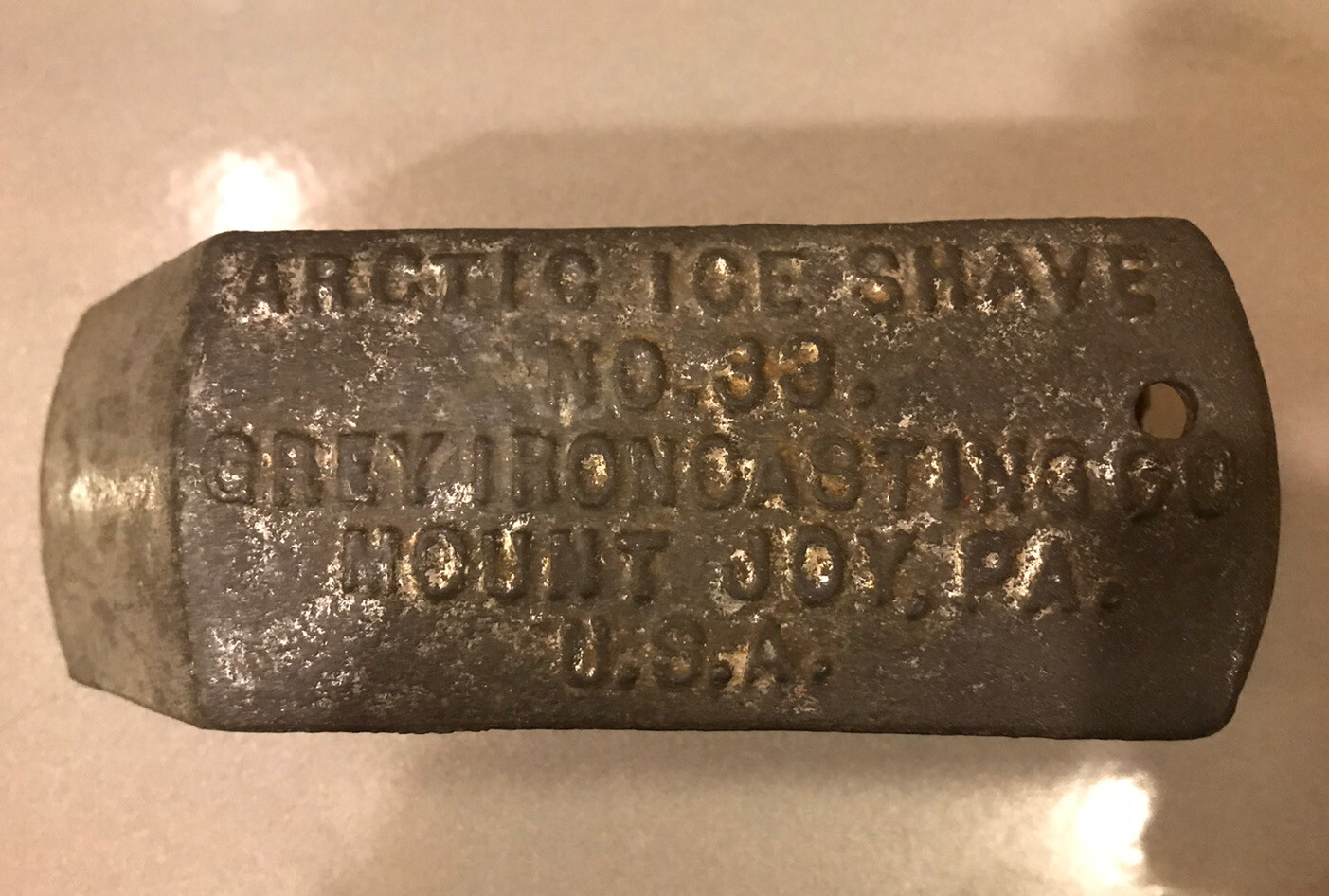 Antique Arctic Ice Shave Shaver No. 33 Grey Ironcasting Co Mount Joy PA