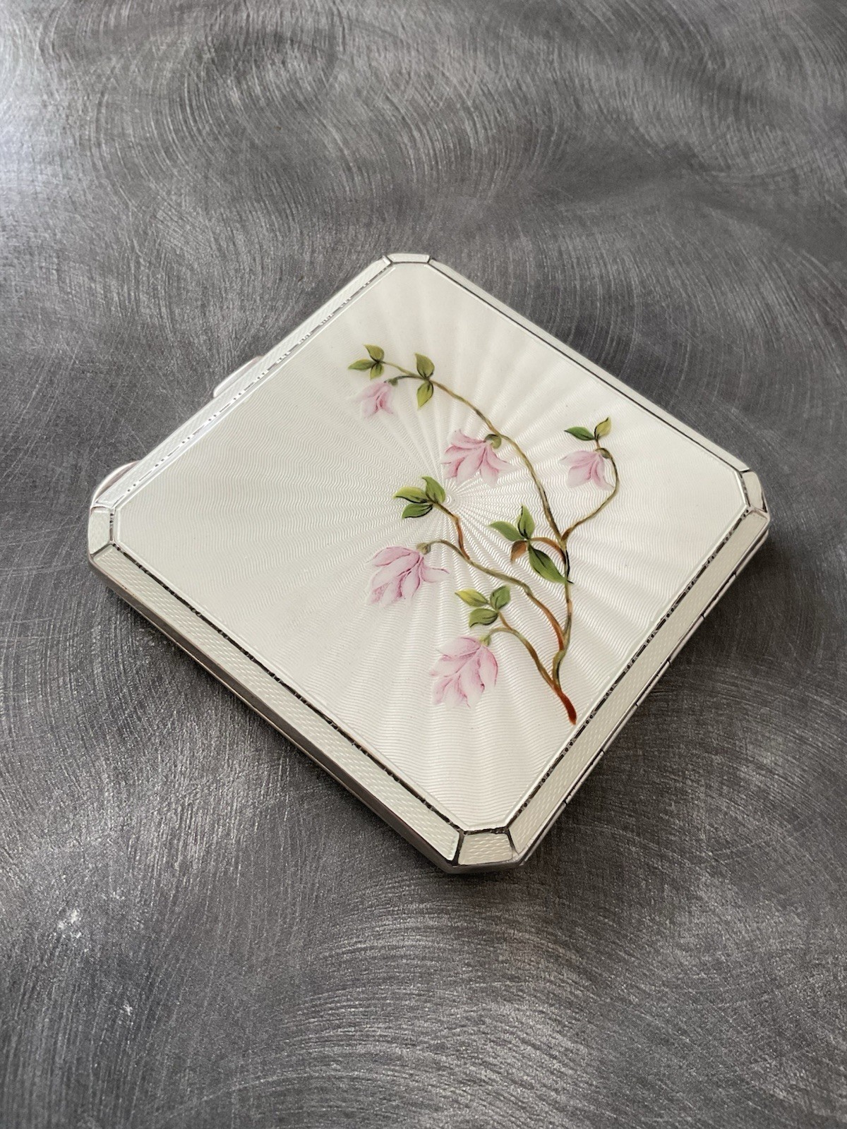 SUPERB SOLID SILVER ENAMEL CIGARETTE CASE TURNER & SIMPSON B’HAM 1935 130.5g