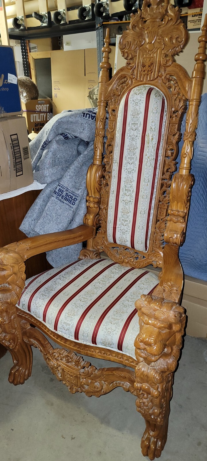 JENNA JAMESON Hand carved, Gothic Throne, Chair, Victorian Antique…