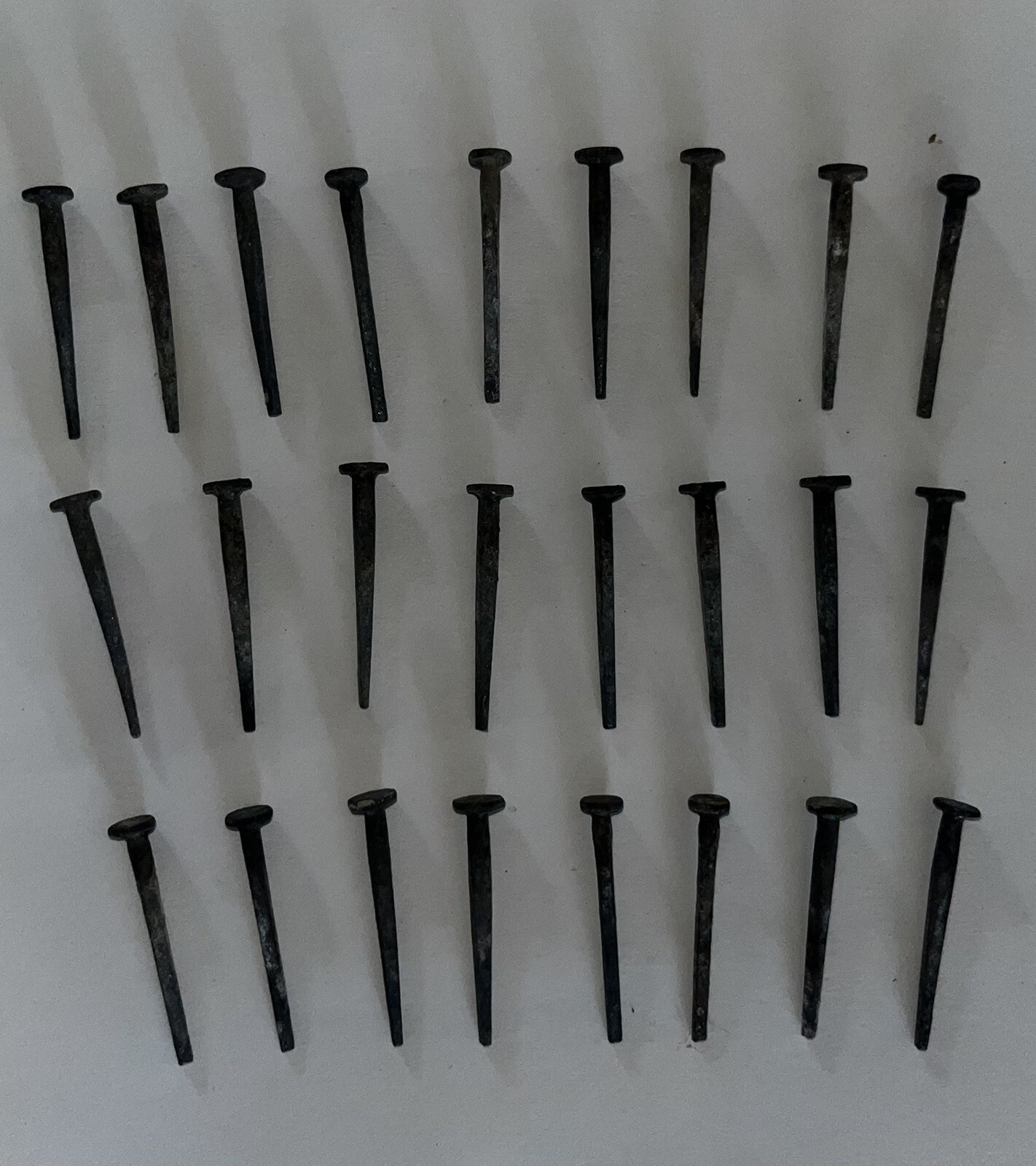 Antique RoseHead Nails (20x) Hand Forged Wood Work Carpentry Craft Rustic 1 Inch