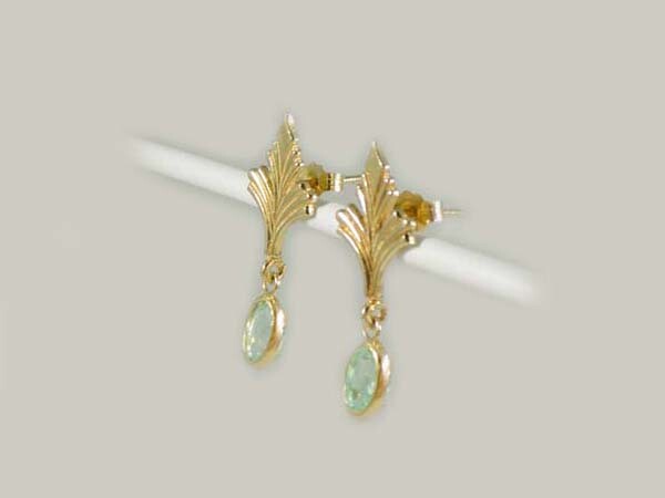 Gold Emerald Earrings 1¼ct Antique 19thC Siberian Ancient Sumer Immortality 14kt