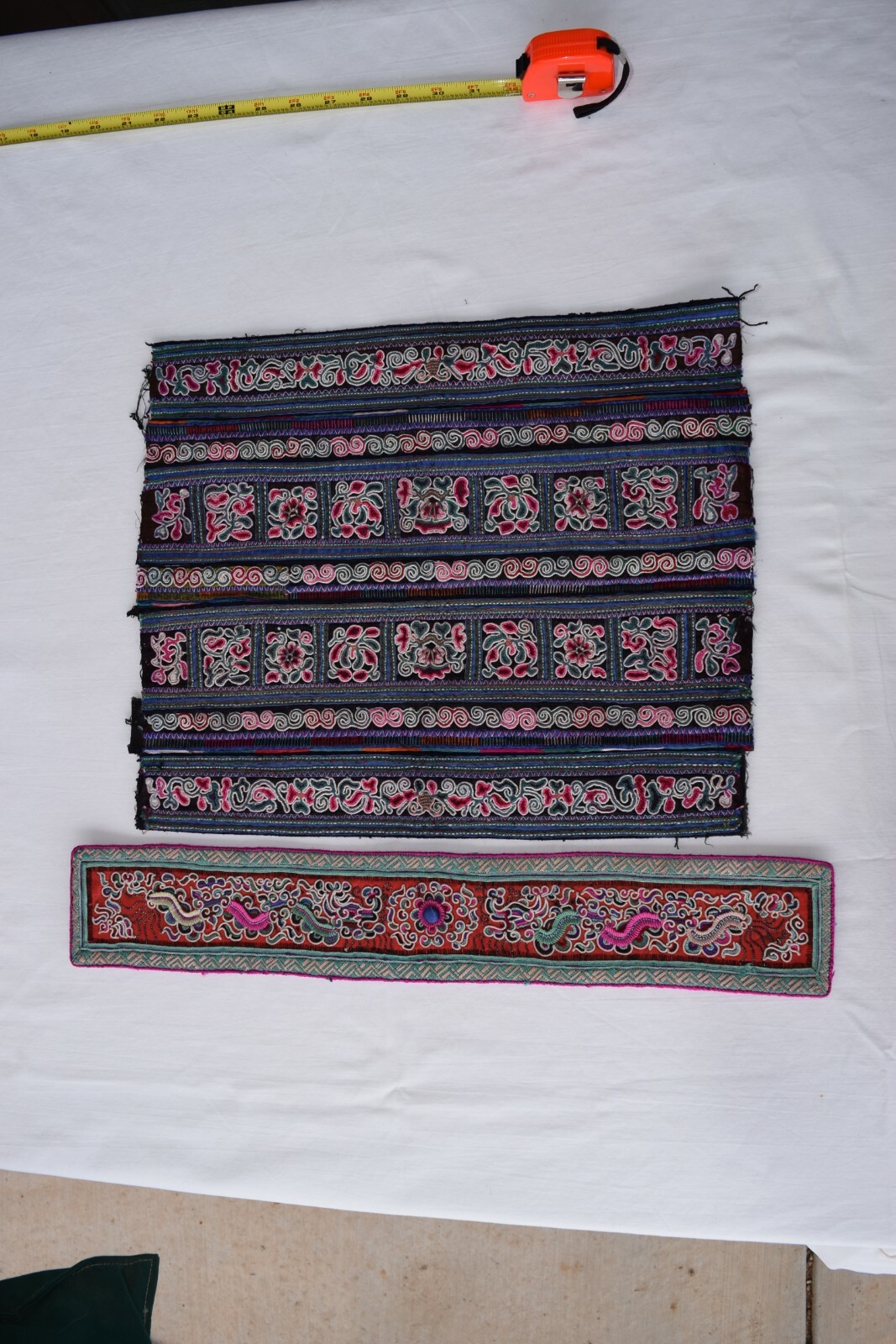 Antique Chinese Tribal Miao Ethnic Handmade indigo Baby Carrier 2 pieces PD104