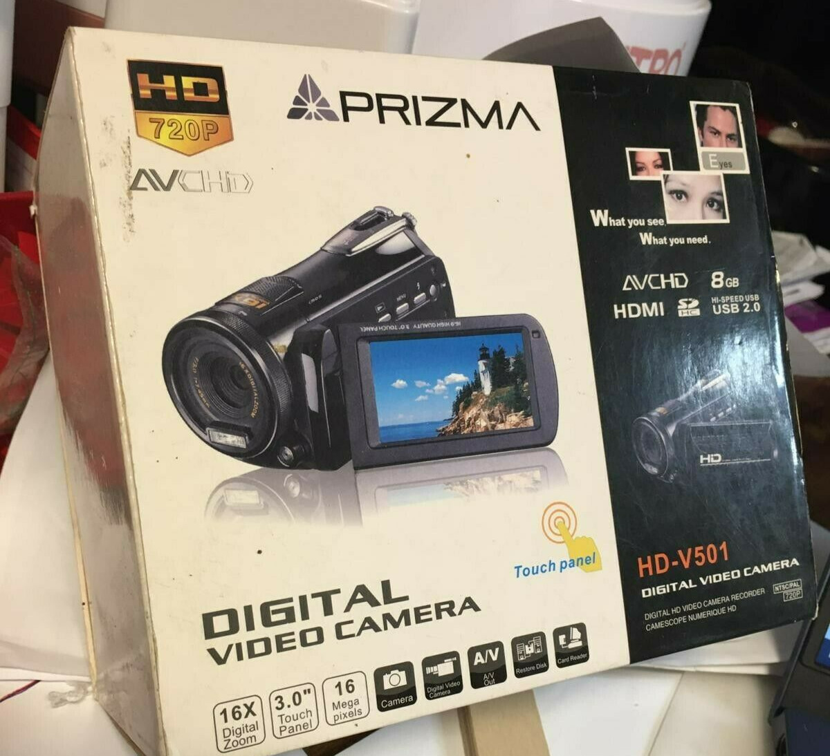 HD-V501 VINTAGE Digital RARE Camera Touch Panel 16X 8GB 720P USB 2.0 Open Box BL