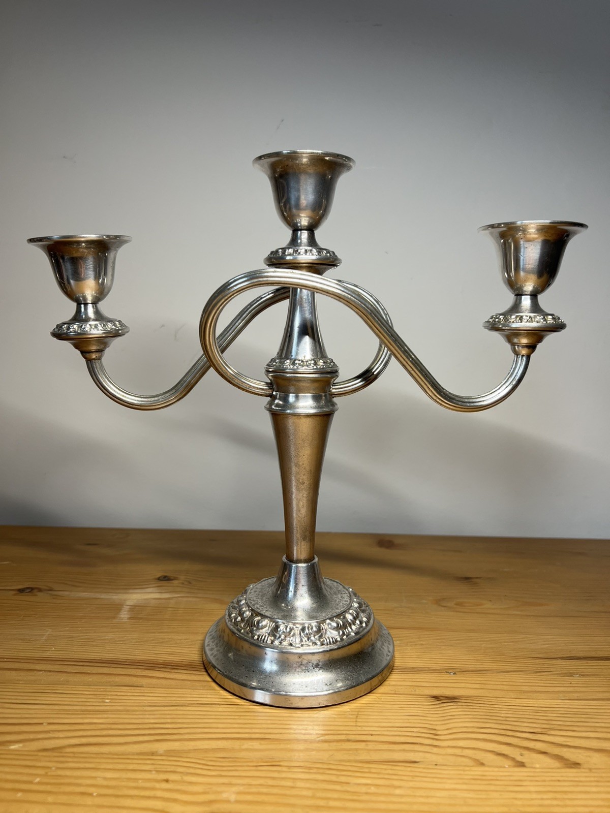 Vintage Silver Plated English – 3 Arm Candleabra Lanthe