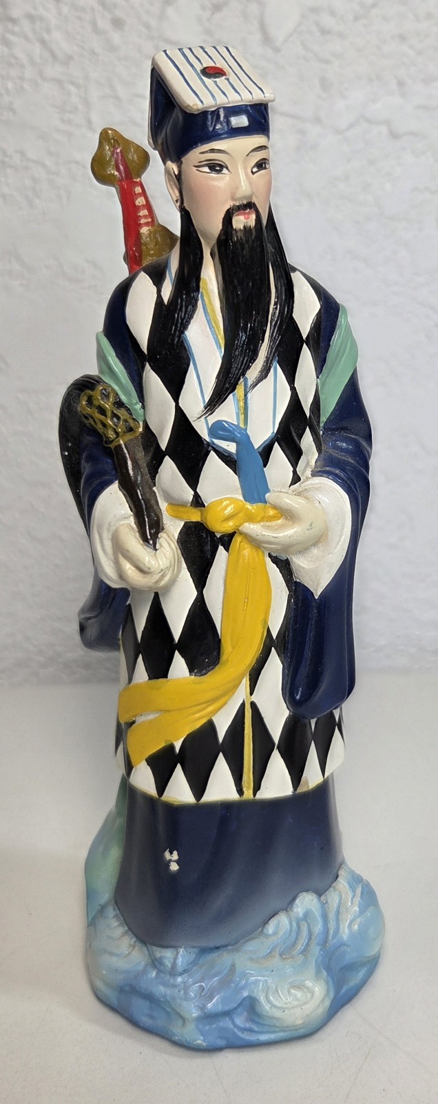 Fu Lu Shou Sanxing Lu Xing Prosperity Chinese God Chalkware Statue Vintage
