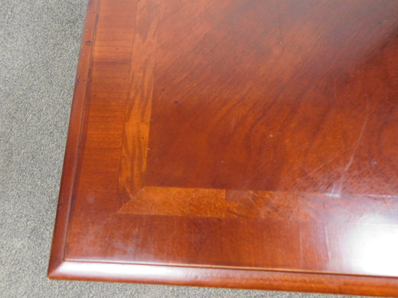 20″ Square Side End Lamp Table Mahogany Finish Empire – Stack TV Tray Base STYLE