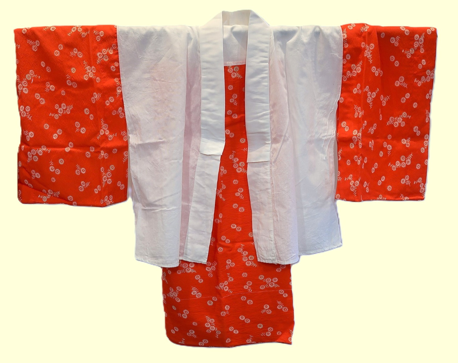 VINTAGE RETRO ’70s FLORAL JAPANESE NIBUSHIKI TWO PIECE KIMONO CASUAL WEAR