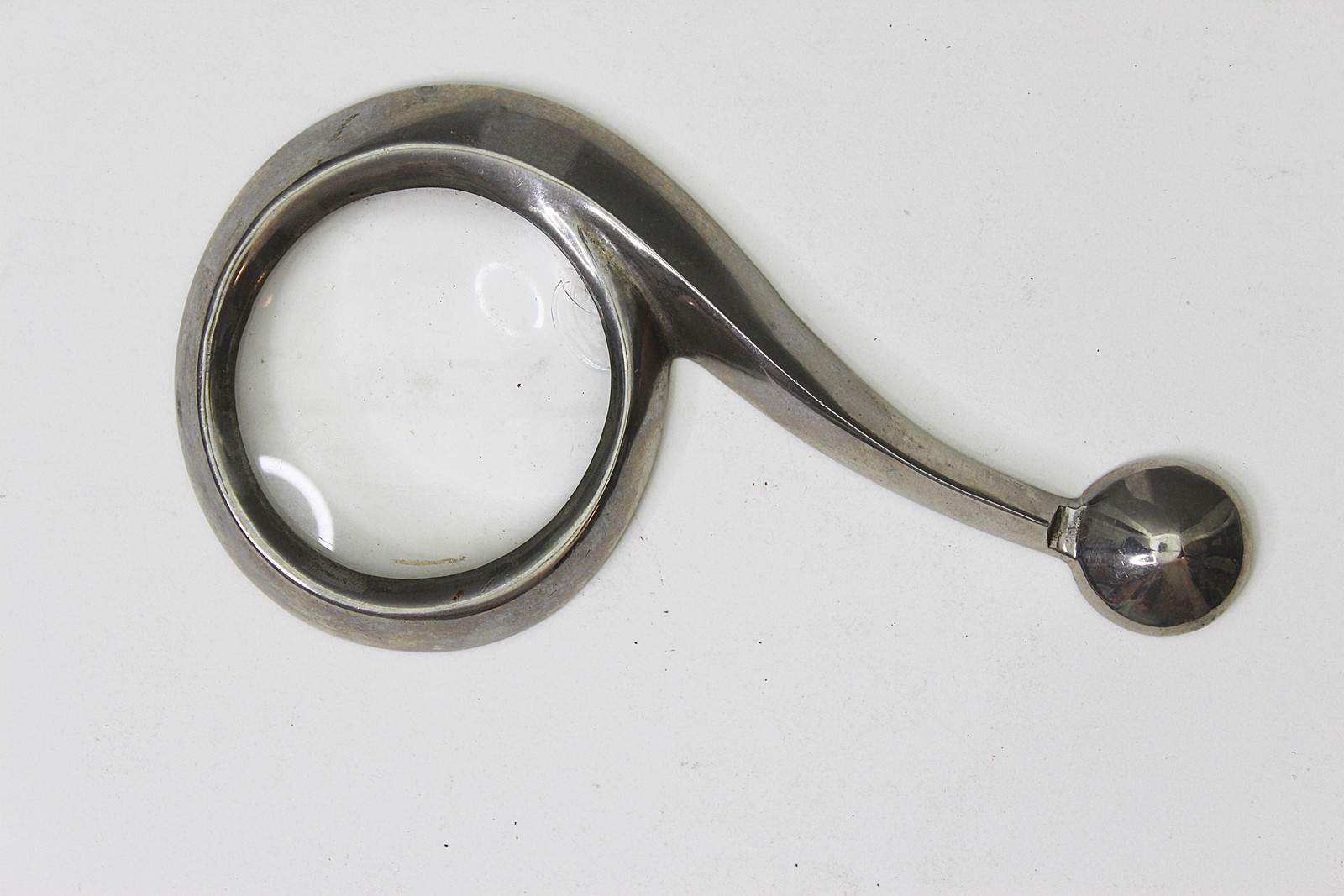 Antique Art Deco Chrome Plated Magnifying Glass Loupe Scientific Instrument