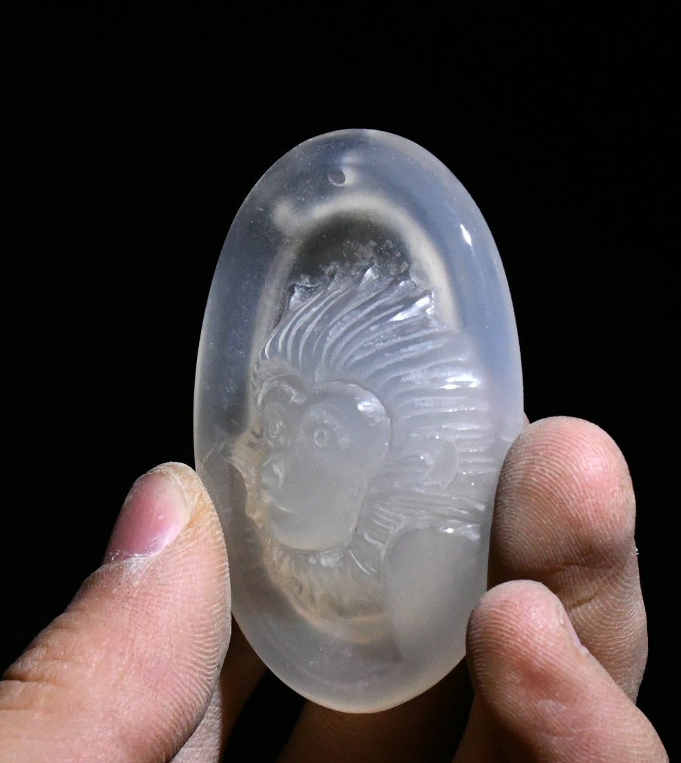 5.5CM Old China Dynasty Natural Jade 12 Zodiac Year Monkey Animal Amulet Pendant
