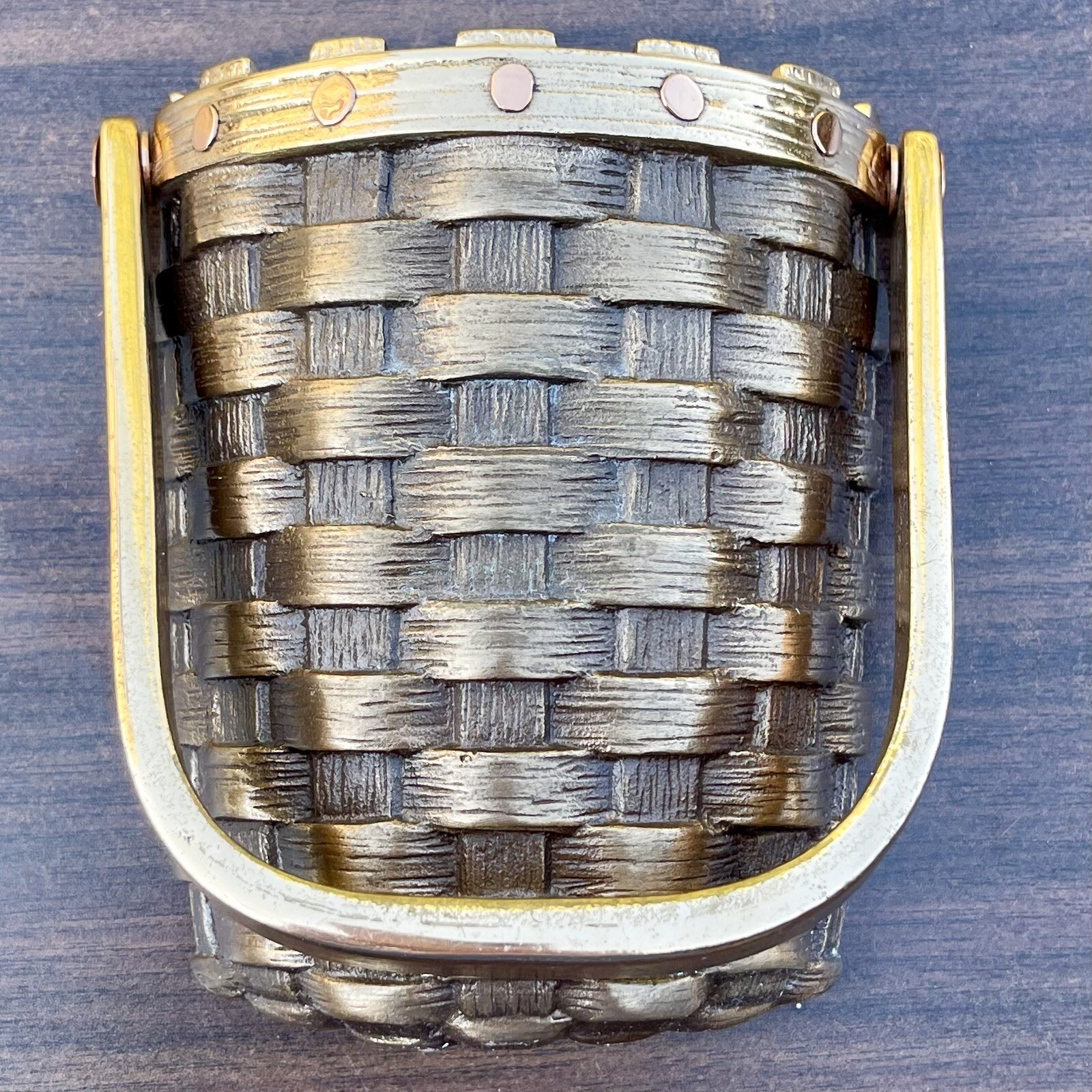 Berry Basket Door Knocker Signed By Artist Colby Smith Red Brass & Oiled Bronze