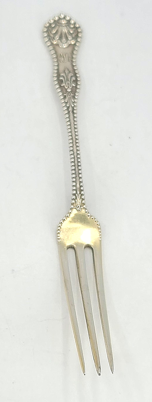 Antique Dominick Haff Sterling Charles II Pattern 5″ 3-Tine Strawberry Fork