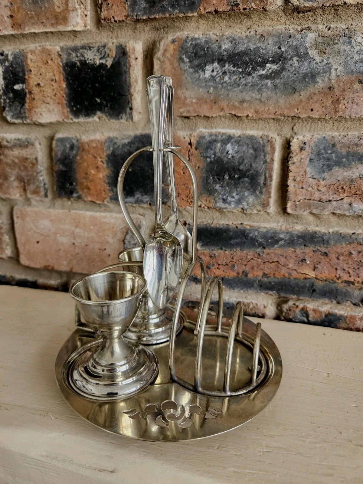 Vintage Silver Plate Egg Cruet Set for 2, Make By Yeoman Plate Sheffield 350g