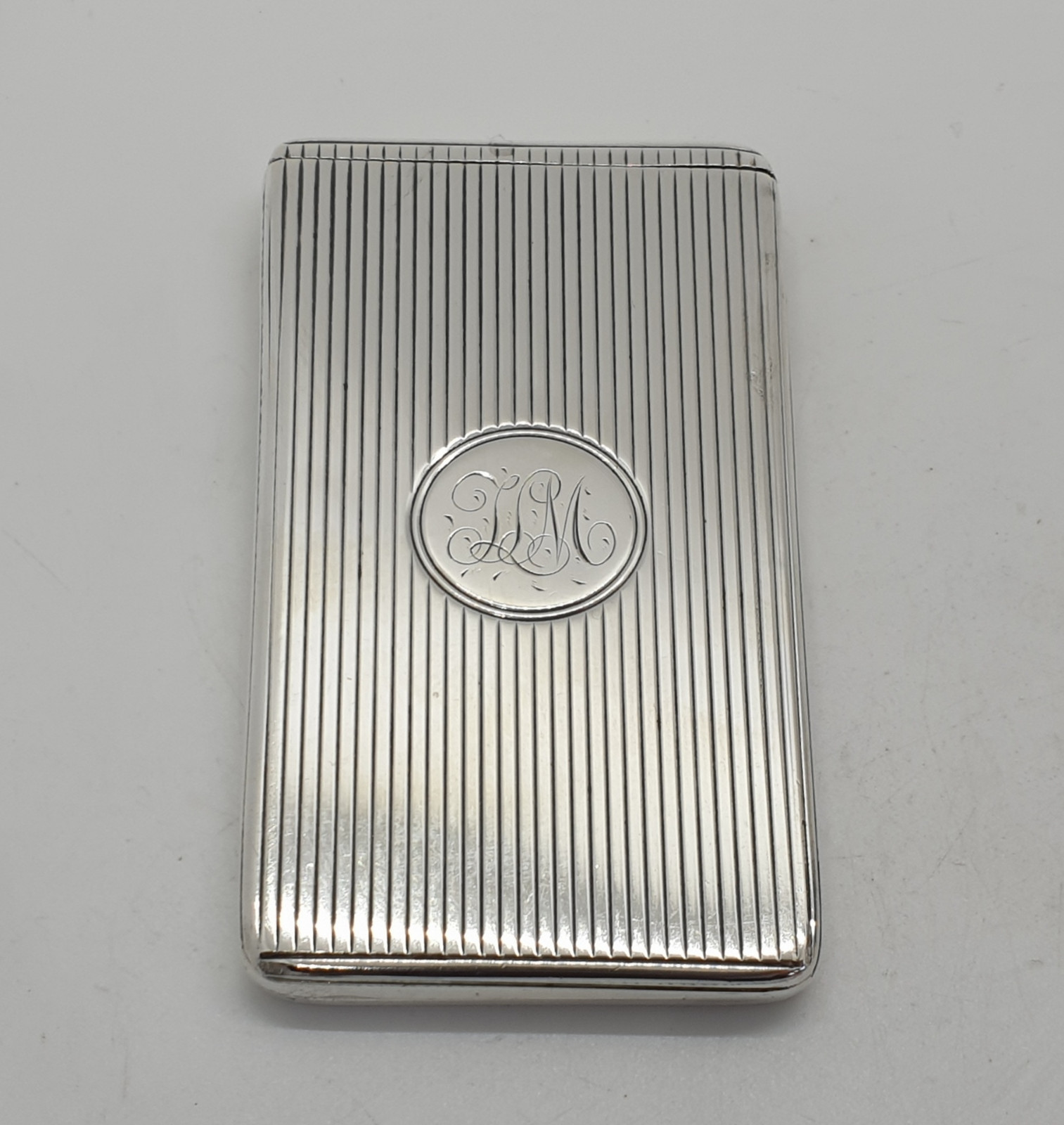 Sampson Mordan Sterling Silver Calling Card Case London 1900 Reeded Design