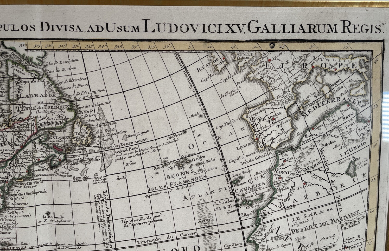 Guillaume Delisle Covens & Mortier Americas World Map Hand Colored 18th Century