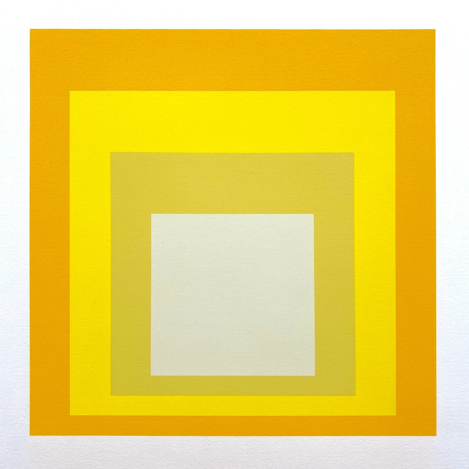 JOSEF ALBERS RARE 1982 MODERNIST FINE ART SERIGRAPH PRINT “TERRA CALIENTE” 1968