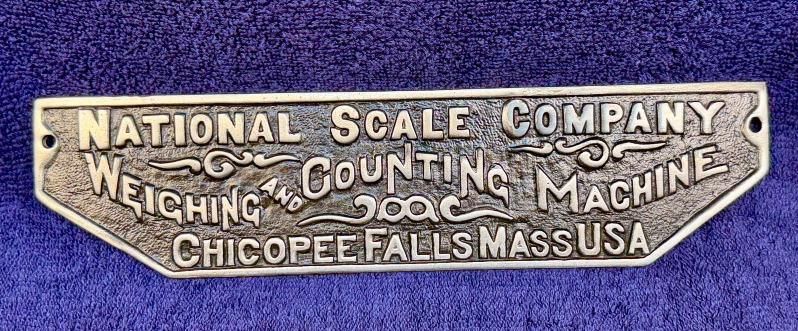 National Scale Company Weighing & Counting Machine nickel plated plaque