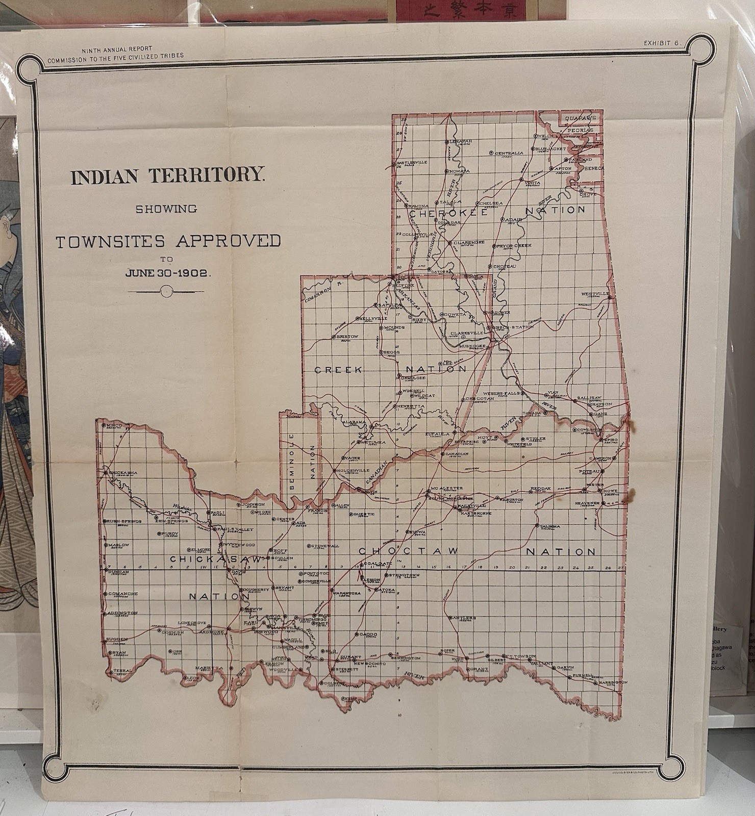 Indian Territory showing Townsites Approved to 1902 – 17 1/4” X19 1/2”