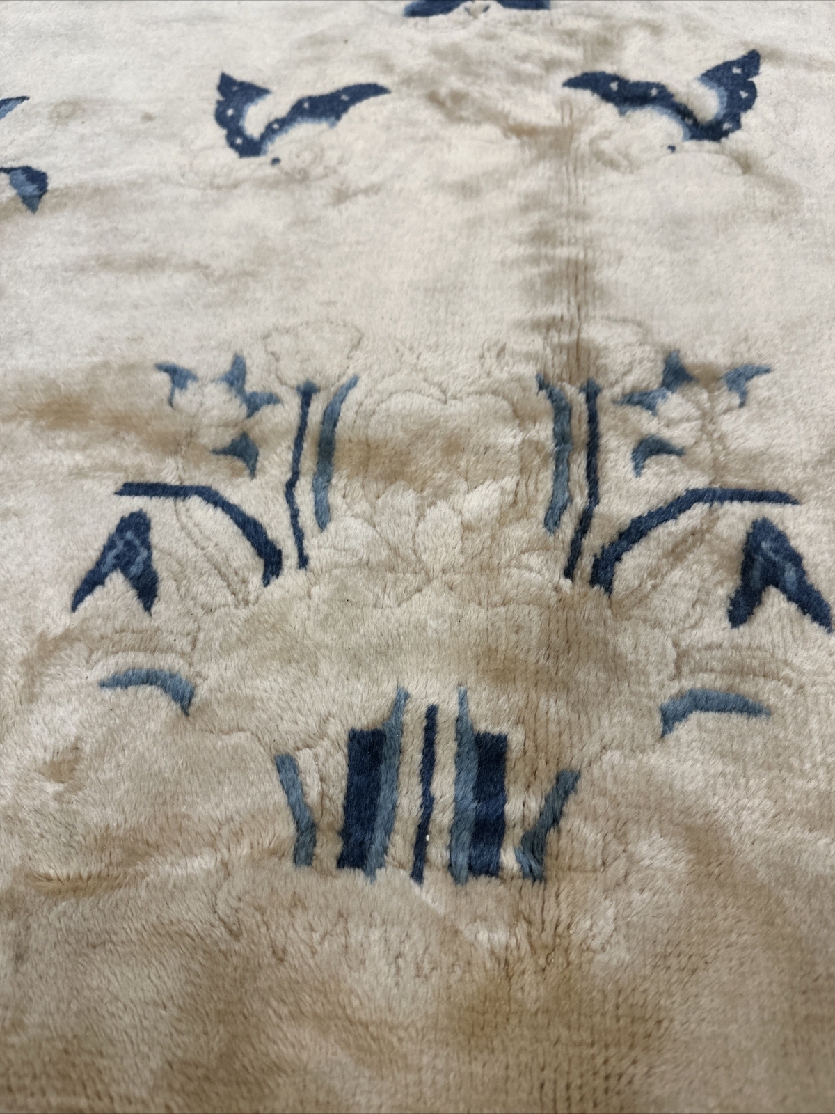 Vintage Antique Chinese Art Deco Oriental Rug Handmade Wool/cotton Floral (116)