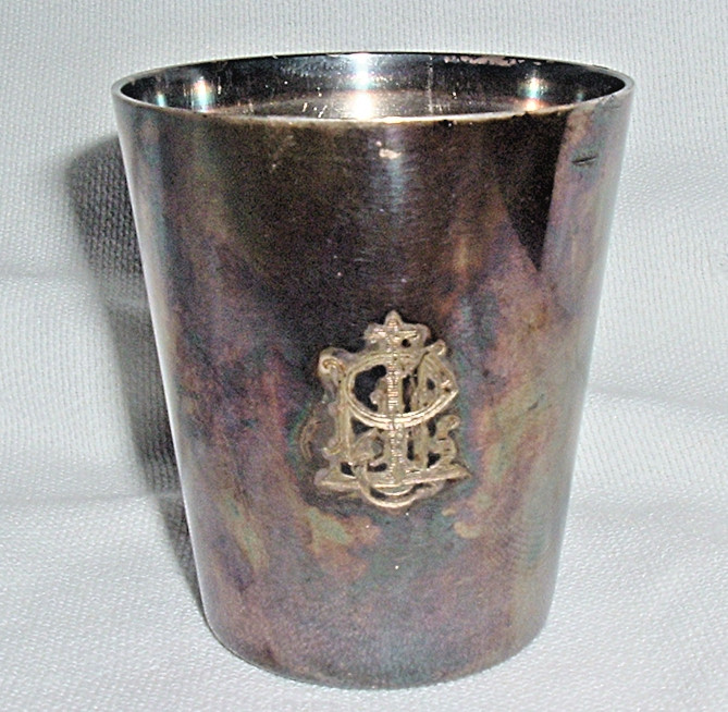 1876-1899 Adolphe Boulenger French Silverplate MINT JULEP CUP 3.25″H *Fine Mono