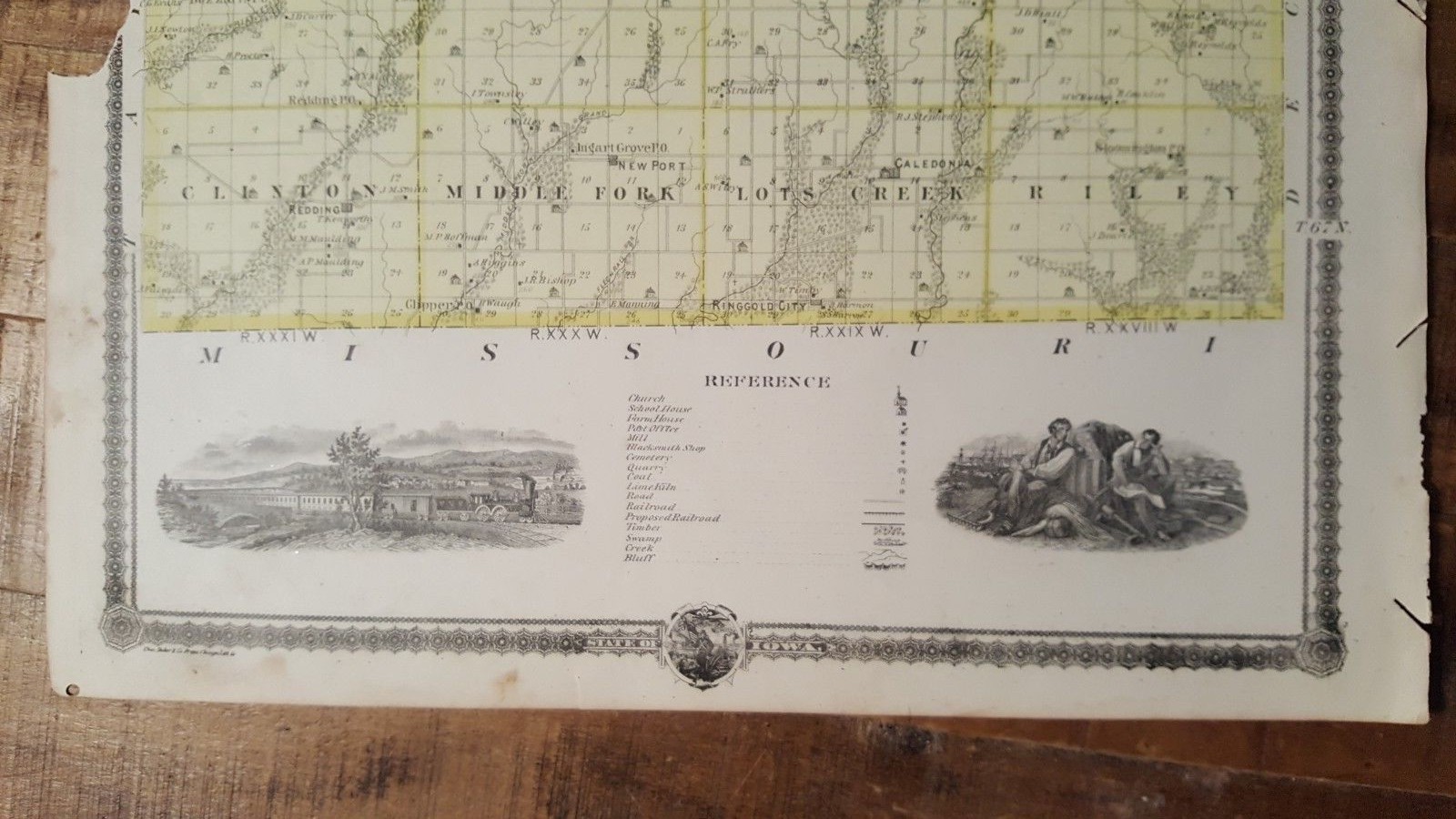 NICE MAP – TAYLOR & RINGGOLD COUNTY – IOWA – Andreas Atlas Co. 1875