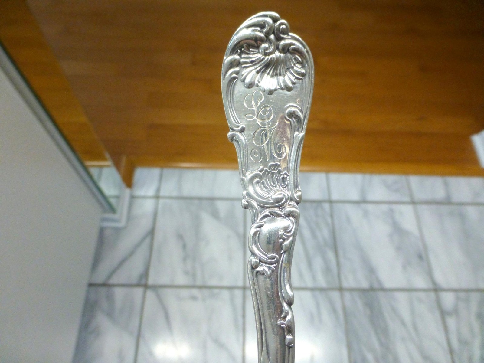 RARE Gorham HANOVER Sterling Silver Asparagus Server Fork / Fish Serving Fork 9″