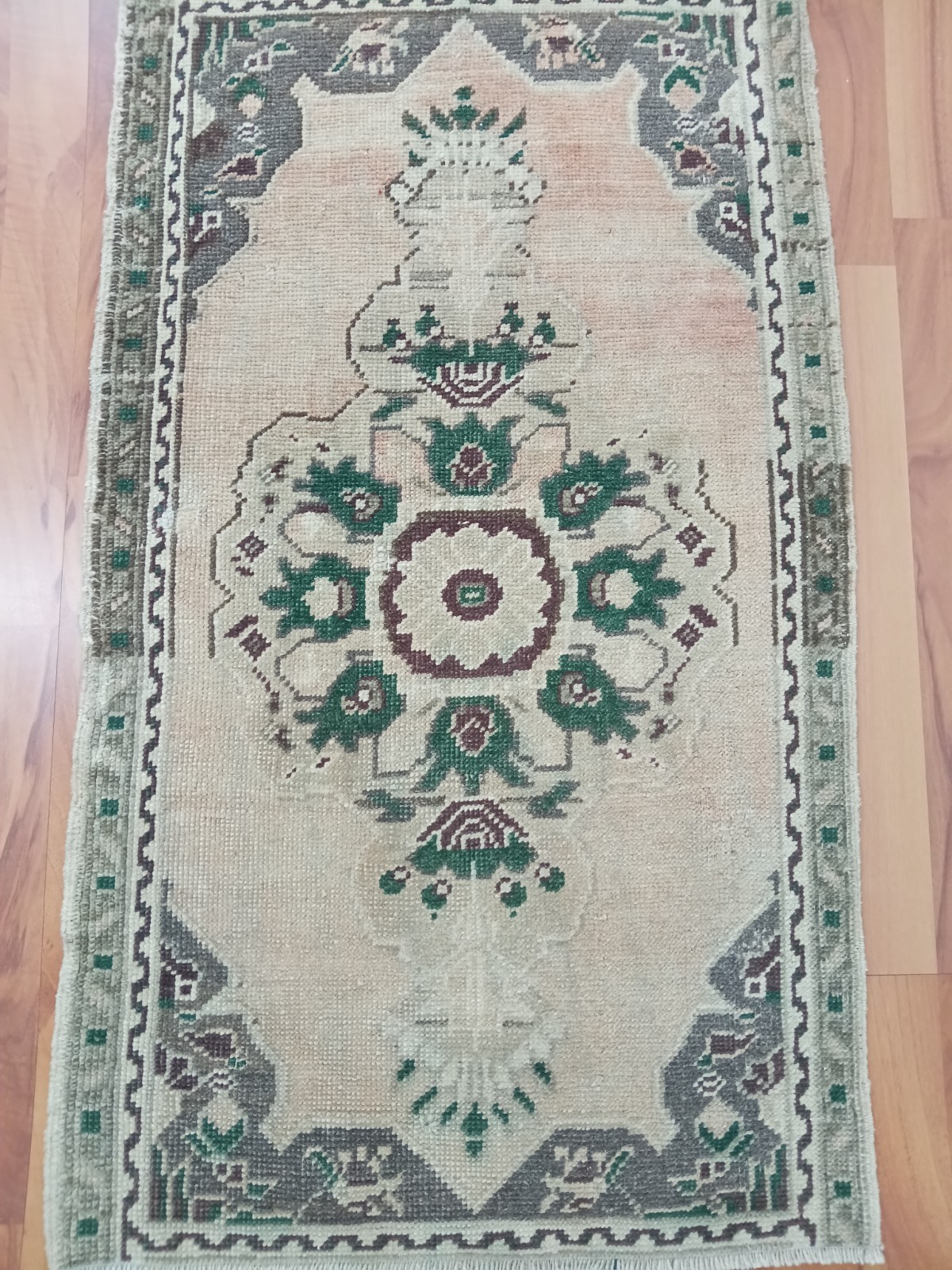 Rare Pattern Green Carpet, Handmade Beige Luxury Decor Rug Free Shipping Rug