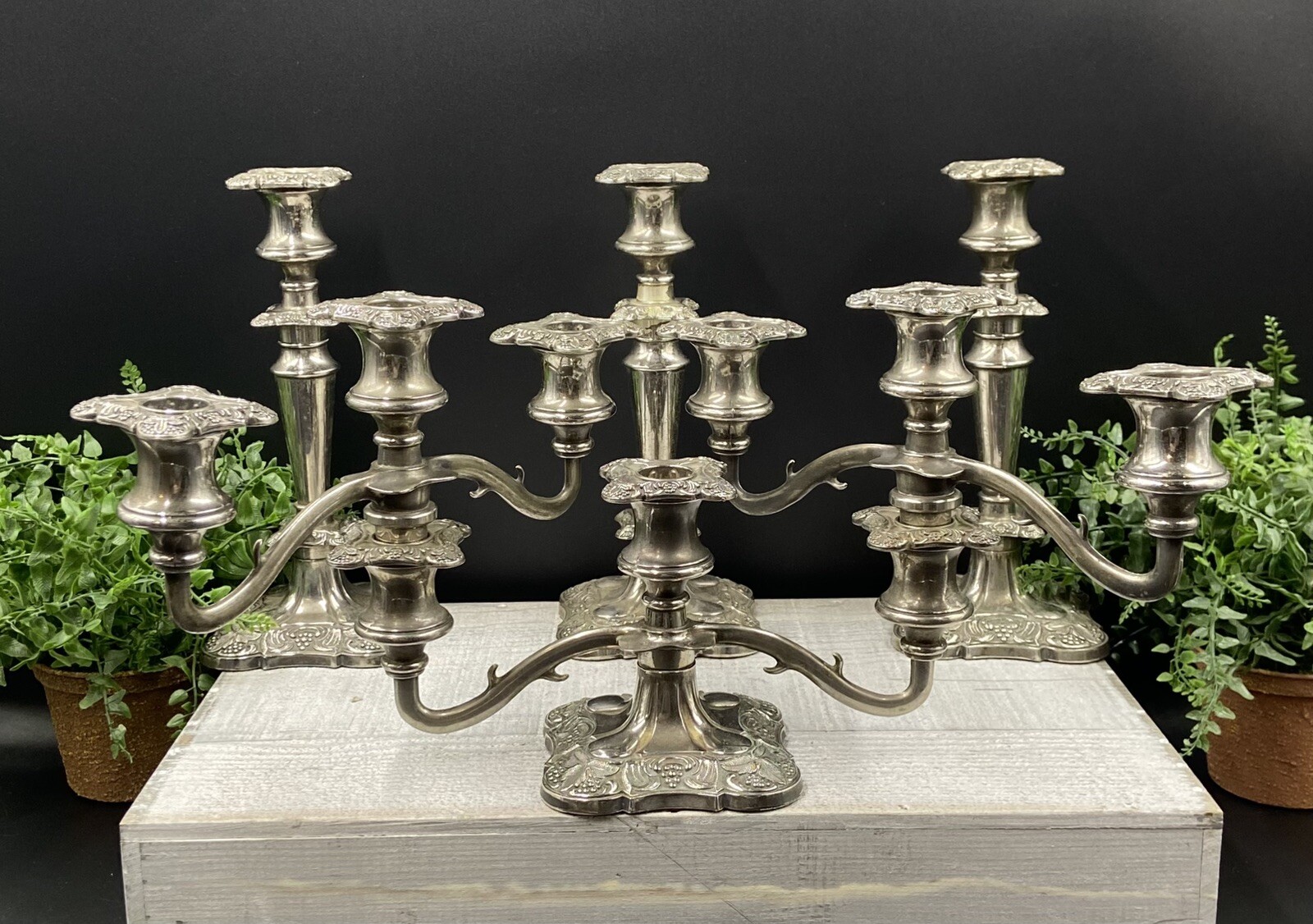 GRENADIER England Silverplate Interchangeable CANDELABRA 6 Piece Set