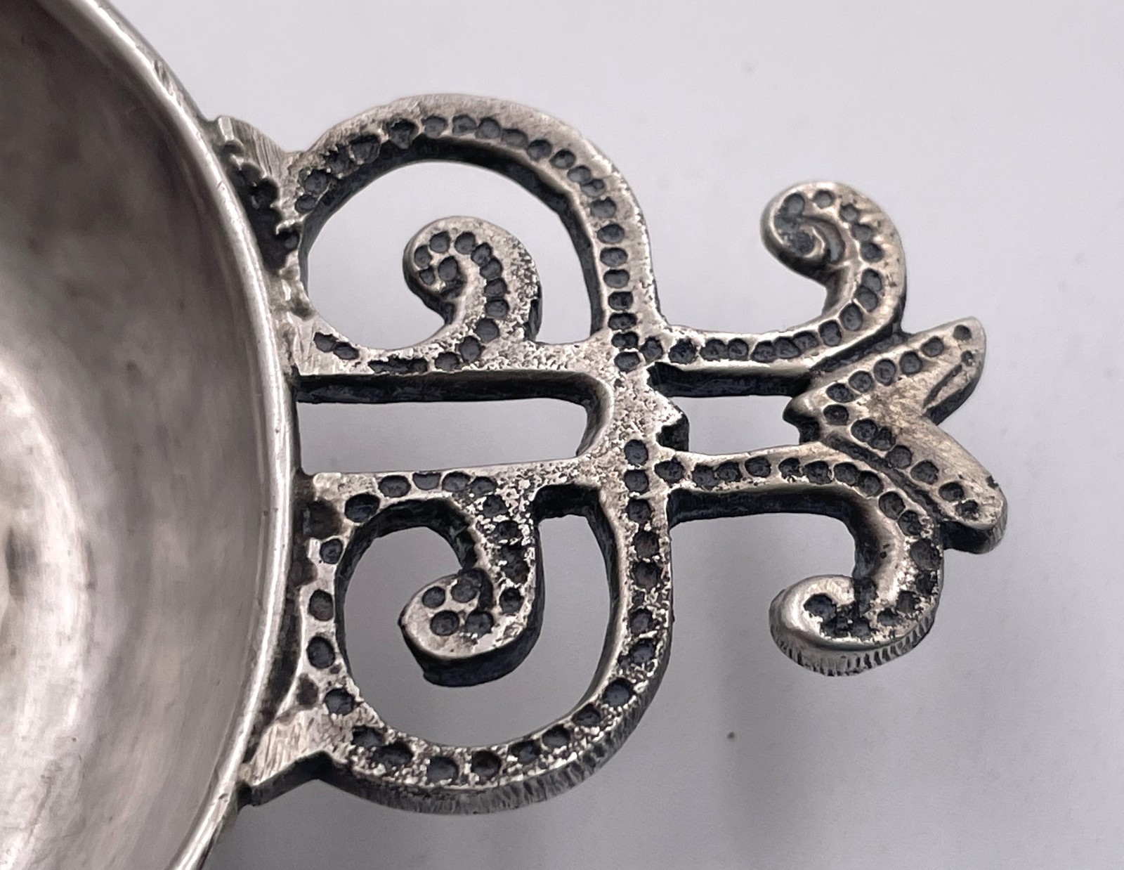 Spanish Silver Tastevin Wine Taster with Profile of Kind Charles IV