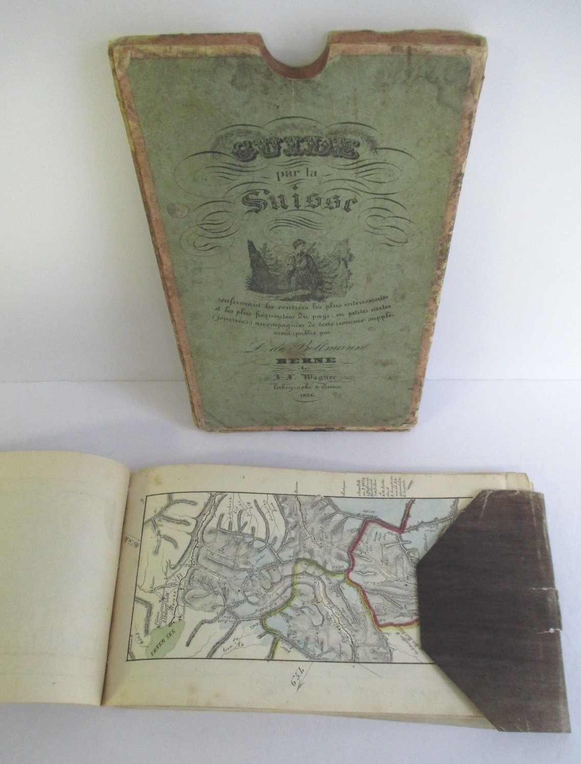 1836 GUIDE par la SUISSE, 72 Maps of Switzerland in Original Slipcase