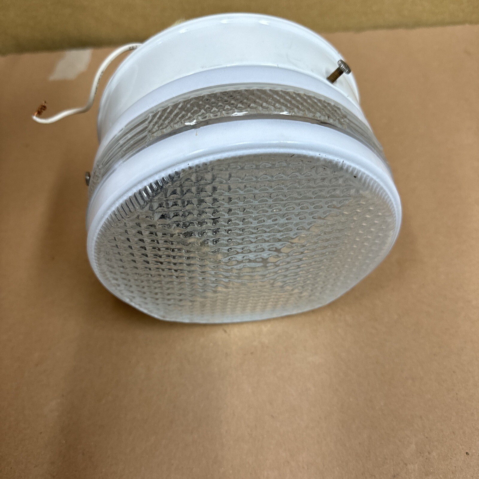 Art Deco Vintage Glass Ceiling Light Fixture Beveled 6.5” Diameter