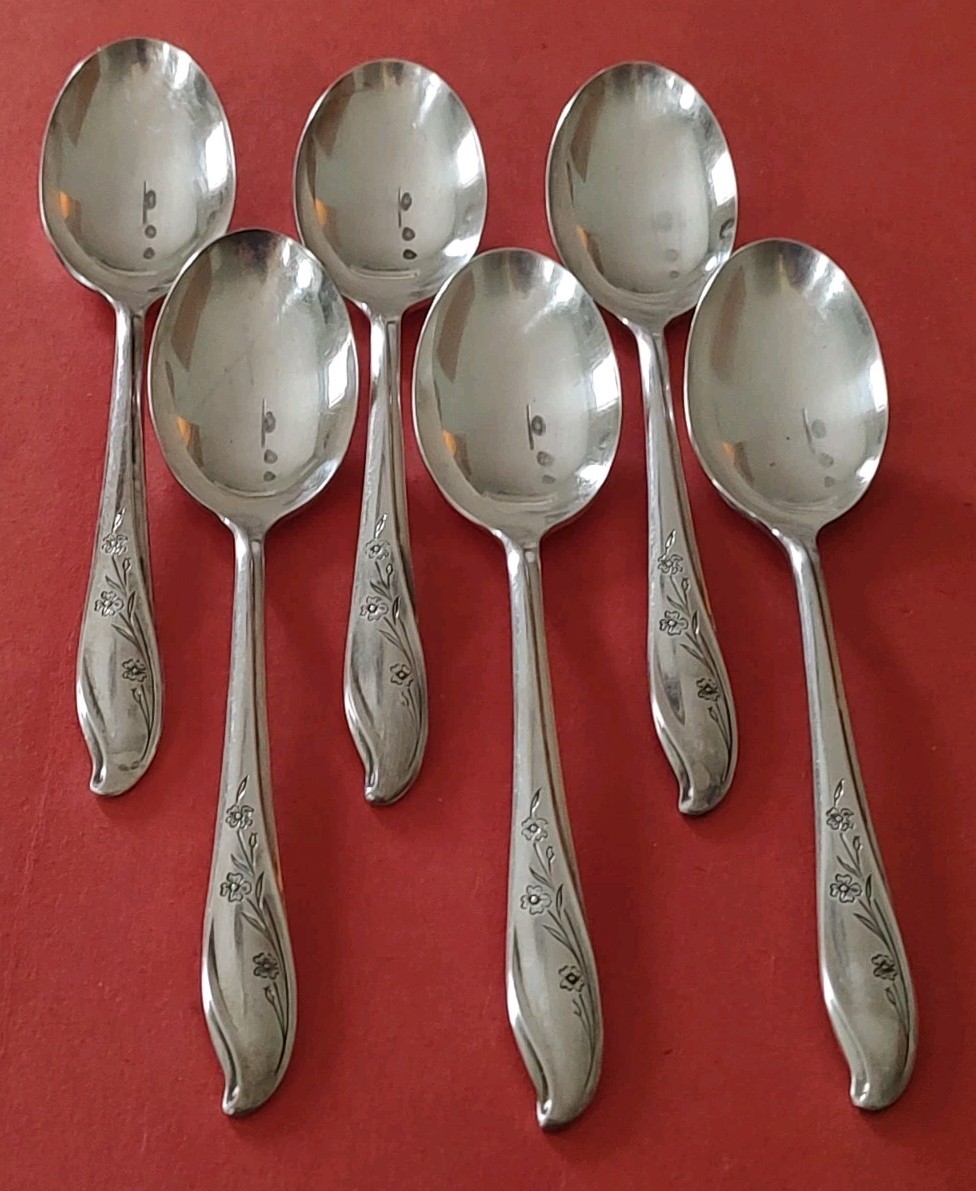 34pc 1847 Rogers Bros SPRINGTIME Silverplate Spoons Dinner Salad Forks Knives IS