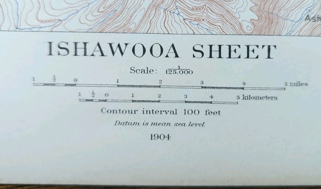 Vintage 1904 USGS YELLOWSTONE NATIONAL PARK WYOMING Map ~ Old Antique ISHAWOOA
