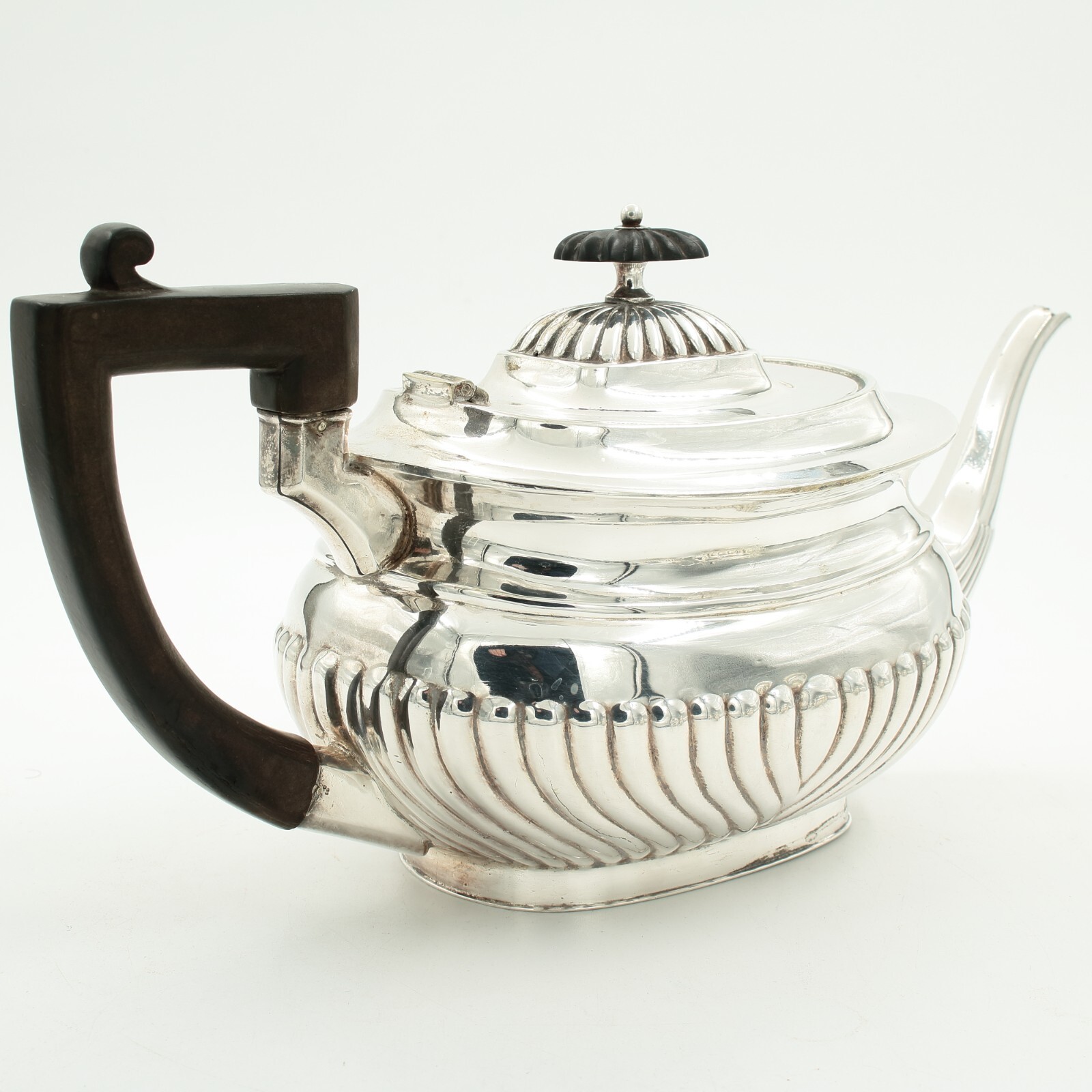 Antique Silver Plated Tea Set Half Reed Design by Robert Pringle of London