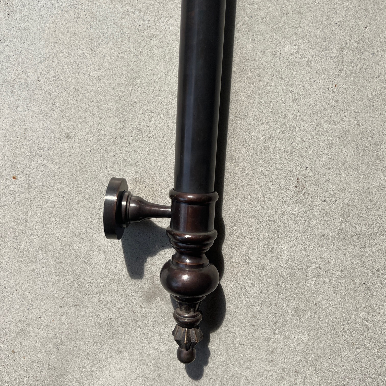 4 large 45cm DOOR handle pulls solid SPUN hollow brass aged old style 17.1/2 “