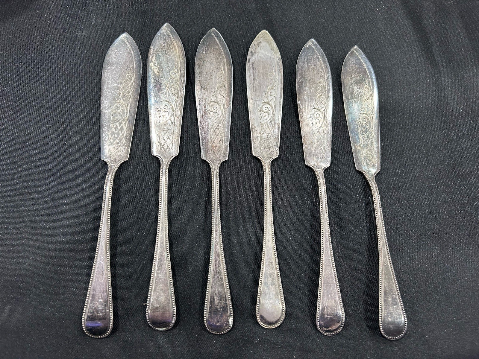 Six Antique Butter Knives Marked A1 EPNS Silverplate