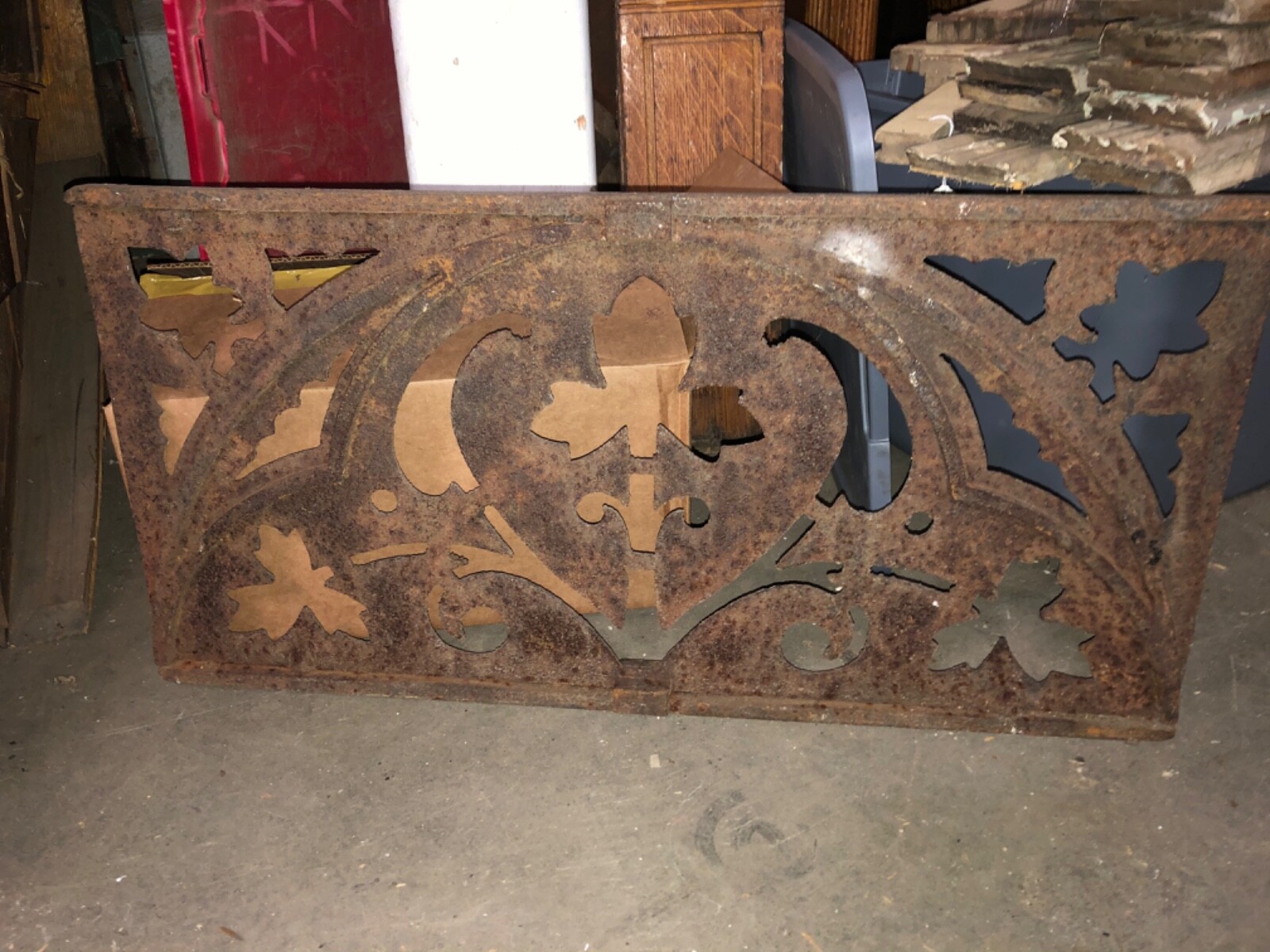 c1878 GOTHIC Hartford CT state capital cast iron roof cresting panel