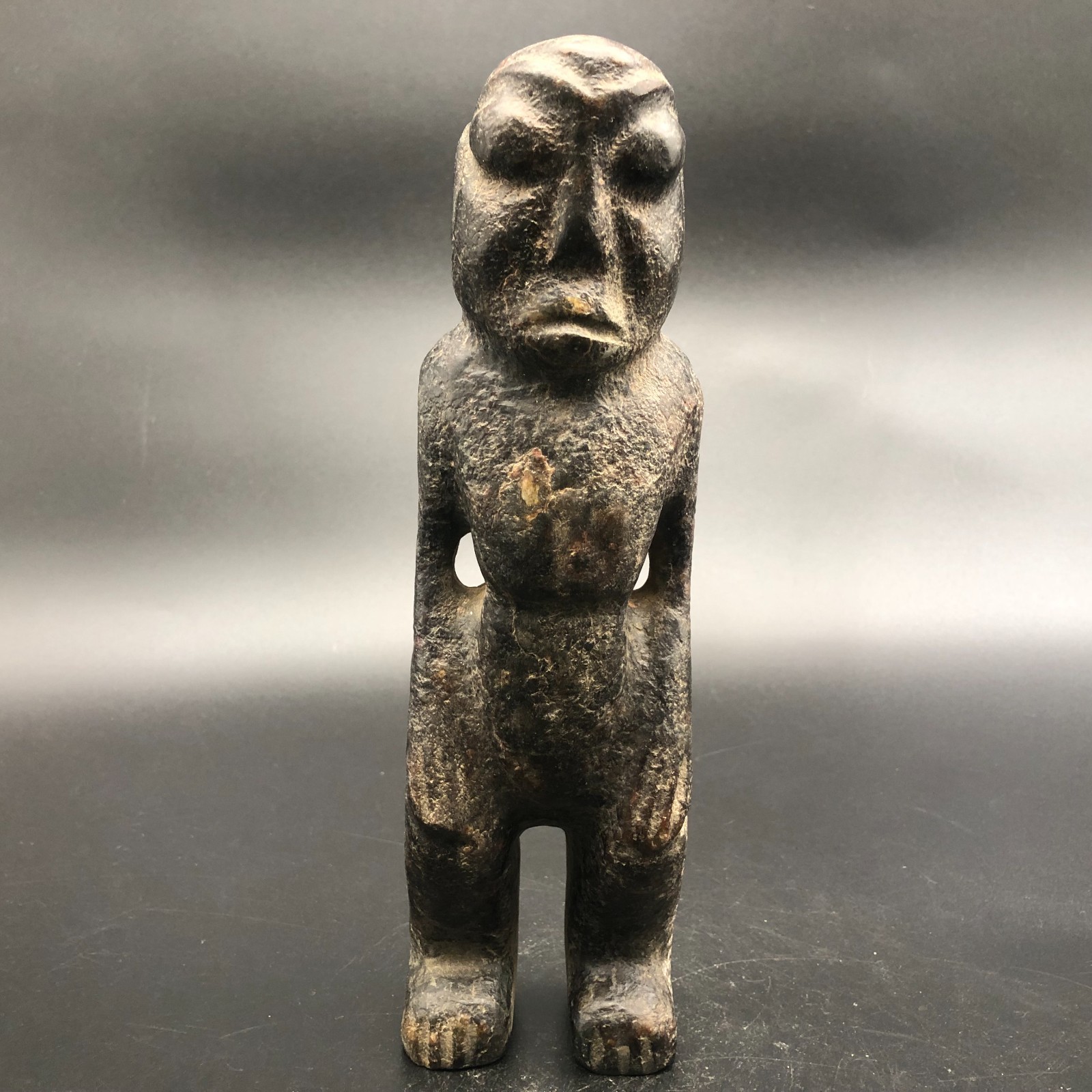 Old HongShan Culture Hetian Jade Hand-Carved Primitive people Statue