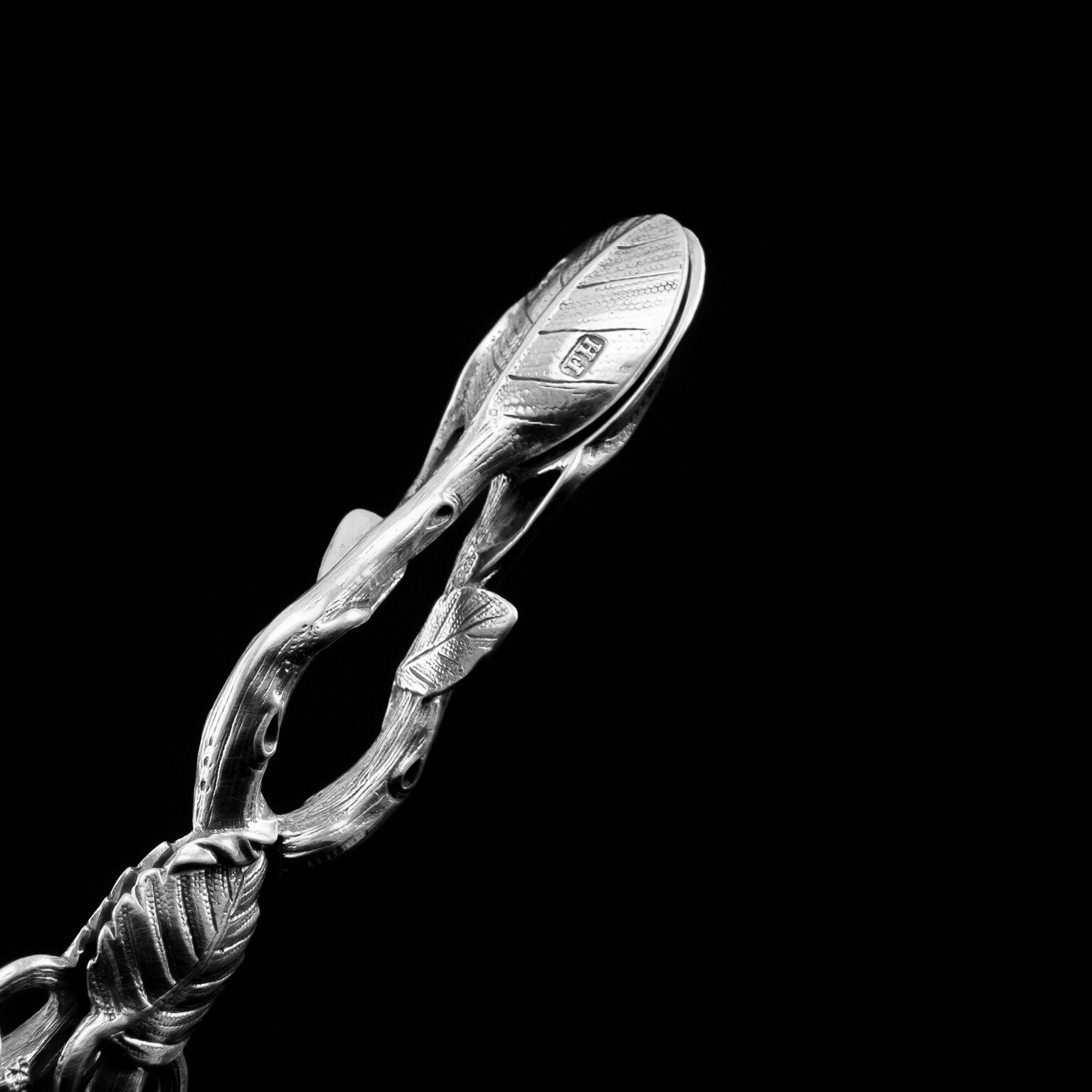 Antique Solid Silver Sugar Tongs/Nips Naturalistic Foliate Design – F. Higgins
