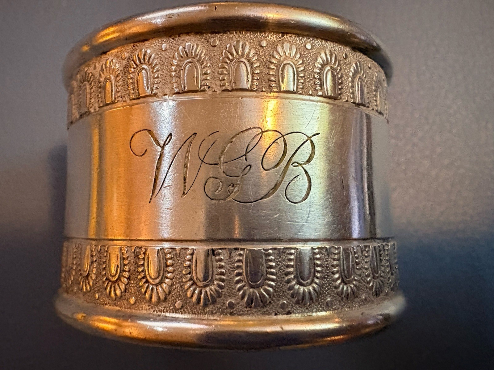 Antique Victorian Gorham Sterling Silver Aesthetic Movement Napkin Ring 1883